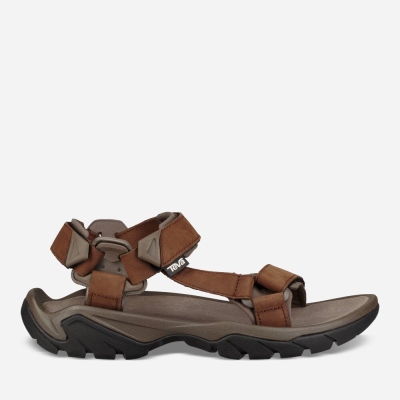 Teva Terra Fi 5 Universal Leather Men's Brown Sandals CA33536 Canada Online